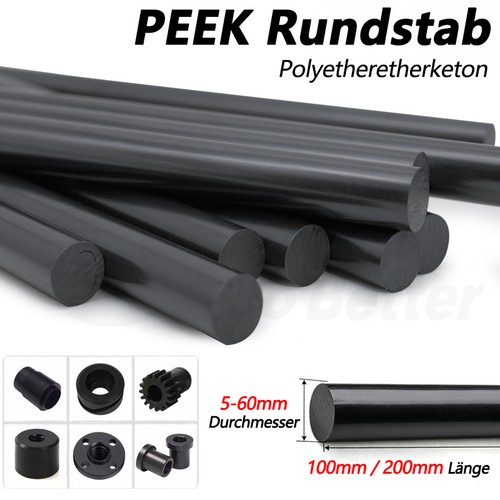 Asta tonda peek - nera, mm